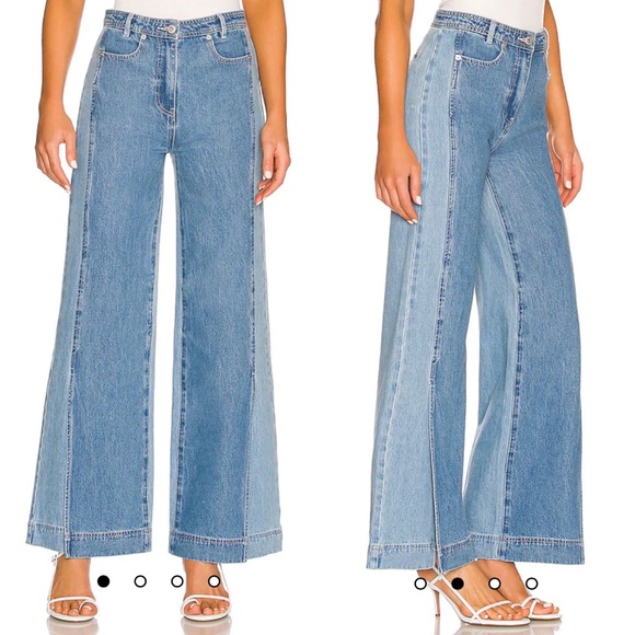 Something Navy Denim - NWT Something Navy Two-Toned Wide Leg Denim in Medium Blue in Size 6